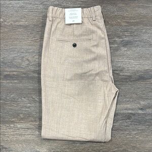 Men's H&M Beige Regular Fit Elastic Waist Pants